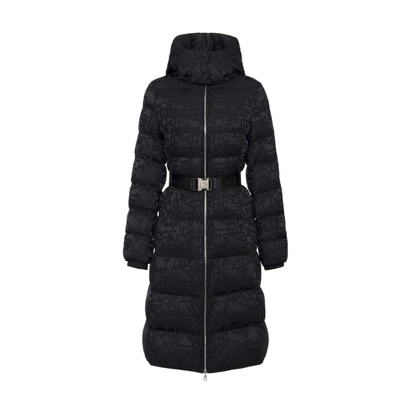 ELISABETTA FRANCHI Piumino lungo Piumino Donna lungo lettering Nero - Francavilla Moda