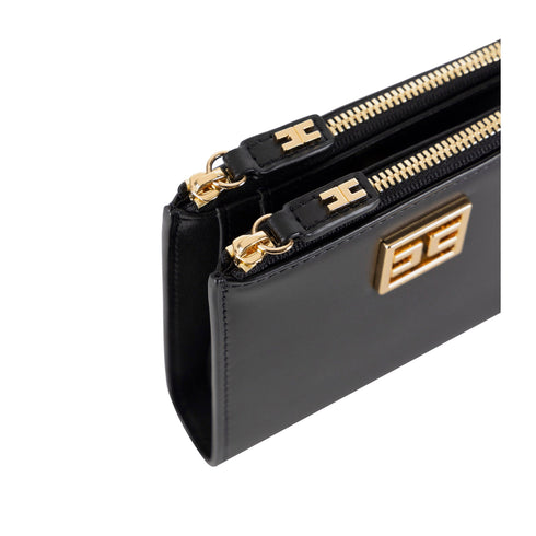 Elisabetta Franchi Portafoglio Portafoglio Donna doppia zip Nero - Francavilla Moda