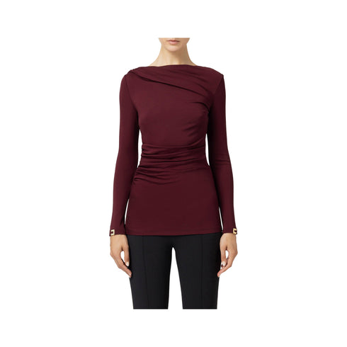 Elisabetta Franchi T-shirt T-shirt Donna con drappeggio Rouge noir A24 - ELISABETTA FRANCHIMD00547E2 - CG3 - 36 - Francavilla Moda