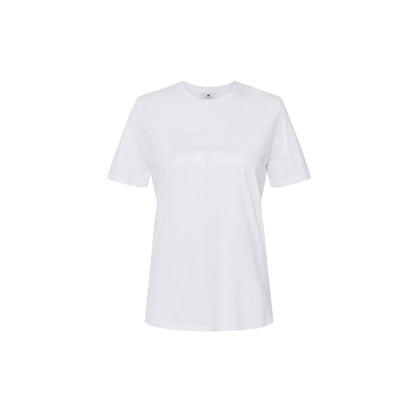 Elisabetta Franchi T-shirt T-shirt Donna logo tono su tono Gesso - Francavilla Moda