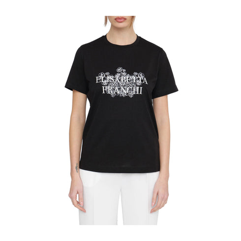Elisabetta Franchi T-shirt T-shirt Donna scritta e ricamo 40 - Francavilla Moda