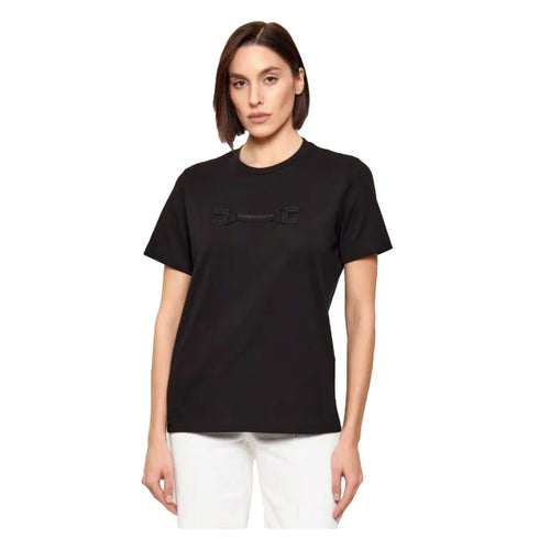 Elisabetta Franchi T-shirt T-shirt Donna tinta unita con logo gommato 40 - Francavilla Moda