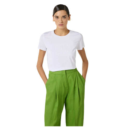 Elisabetta Franchi T-shirt mm T-shirt Donna tinta unita con logo sur ton 40 P26-ELISABETTA FRANCHIMA71G61E2-270-40 - Francavilla Moda