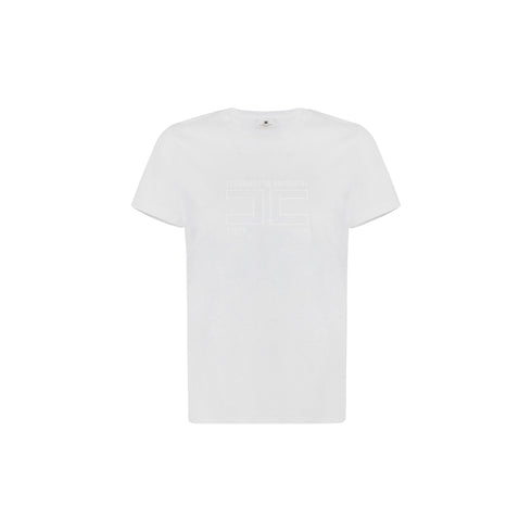 Elisabetta Franchi T-shirt mm T-shirt Donna tinta unita con logo sur ton 40 P26-ELISABETTA FRANCHIMA71G61E2-270-40 - Francavilla Moda