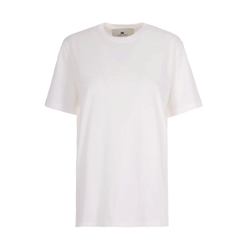 Elisabetta Franchi T-shirt T-shirt over Donna con scritte gommate davanti 38 P26-ELISABETTA FRANCHIMA74D61E2-270-38 - Francavilla Moda