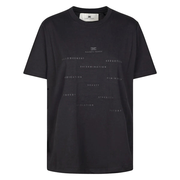 Elisabetta Franchi T-shirt T-shirt over Donna con scritte gommate davanti 38 - Francavilla Moda