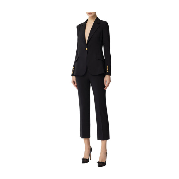 Elisabetta Franchi Tailleur Tailleur Donna slim tinta unita Nero - Francavilla Moda