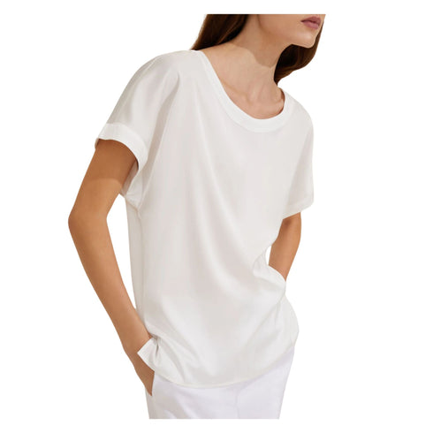 Emme Marella Blusa Blusa Donna a maniche corte in raso 40 - Francavilla Moda