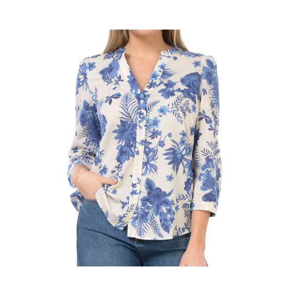 Emme Marella Camicia casual Camicia Donna 3/4 con fiori 42 - Francavilla Moda