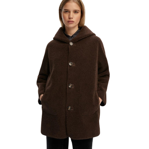 Emme Marella Cappottino Cappottino Donna Gavetta Reversibile con Cappuccio e Bottoni 42 A25-MARELLA GAVETTA-003-42 - Francavilla Moda