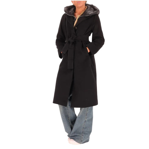 Emme Marella Cappotto Cappotto Desiderio in Panno Soft con Cappuccio Rimovibile 40 - Francavilla Moda