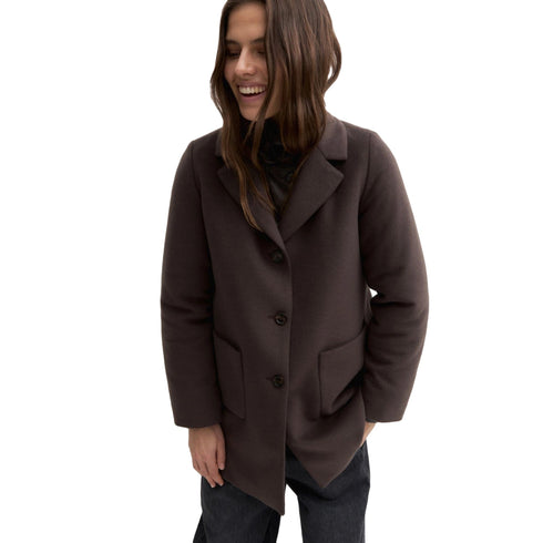 Emme Marella Cappottino Cappotto Donna monopetto con cappuccio 40 A26-EMME MARELLAEMMCUORE-009-40 - Francavilla Moda