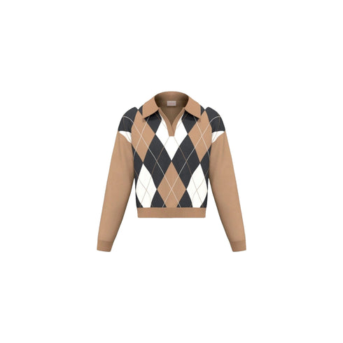 Emme Marella Maglia Maglia Donna a polo con rombi S A26-EMME MARELLAEMMOTTANTA-007-S - Francavilla Moda