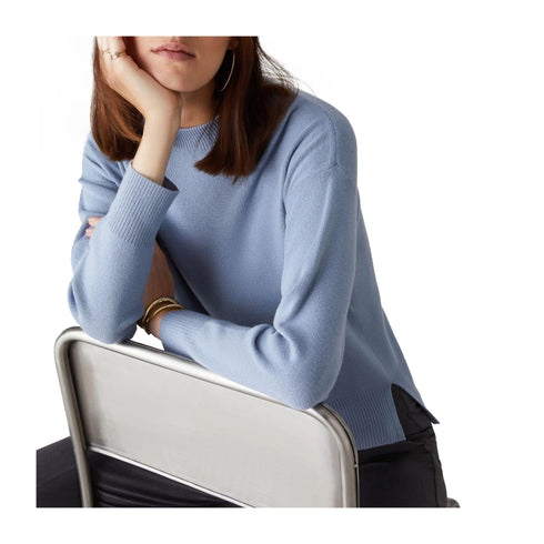 EMME MARELLA Pullover Maglia Donna con spacchi laterali Celeste - Francavilla Moda