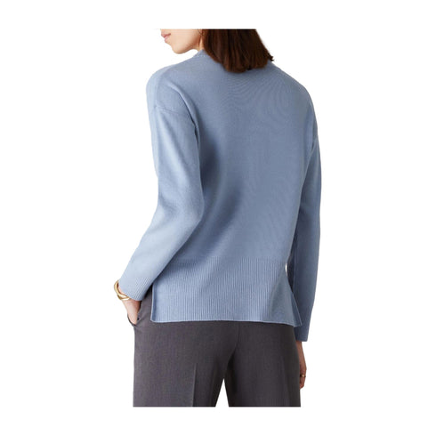 EMME MARELLA Pullover Maglia Donna con spacchi laterali Celeste - Francavilla Moda