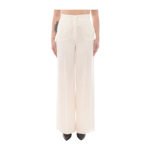 Emme Marella Pantaloni Pantalone Donna fluido a vita alta Panna P24-EMME MARELLAREBBIO2-002-40 - Francavilla Moda