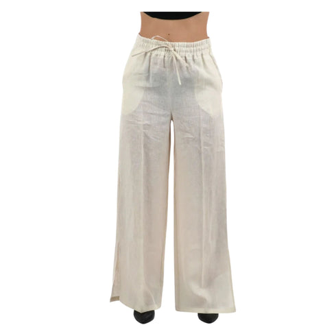 Emme Marella Pantaloni Pantalone Donna in lino con coulisse 40 - Francavilla Moda