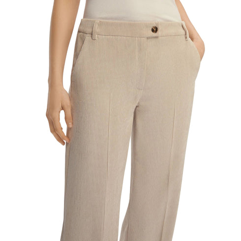 Emme Marella Pantalone Pantalone Dritto in Velluto a Coste Destino Bianco Sporco 40 - Francavilla Moda