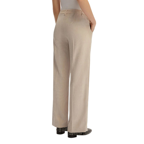 Emme Marella Pantalone Pantalone Dritto in Velluto a Coste Destino Bianco Sporco 40 - Francavilla Moda