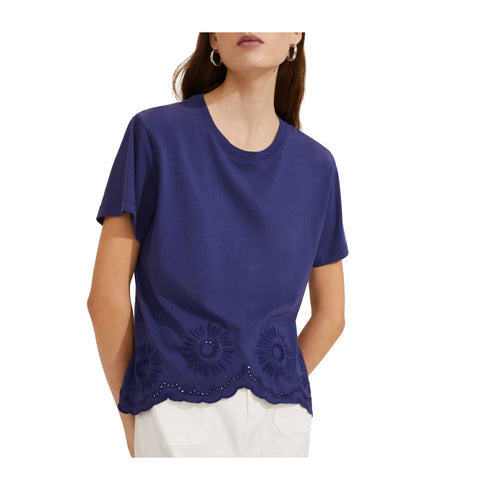 Emme Marella T-shirt T-shirt Donna con ricami sul fondo S P25 - EMME MARELLASFOGO - 03 - S - Francavilla Moda