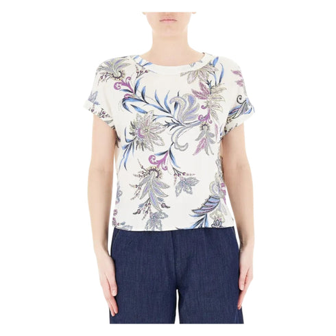 Emme Marella T-shirt T-shirt Donna fantasia palme 40 - Francavilla Moda