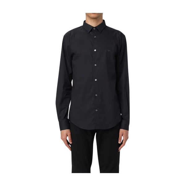 EMPORIO ARMANI Camicia elegante Camicia Uomo con logo applicato Nero - Francavilla Moda