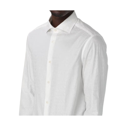 EMPORIO ARMANI Camicia casual Camicia Uomo motivo logo Bianco - Francavilla Moda