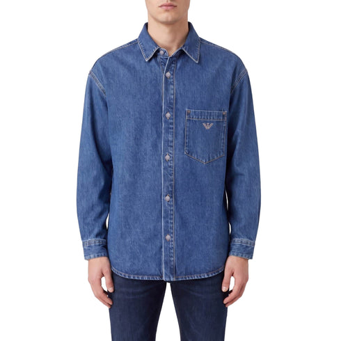 Emporio Armani Camicia casual Camicia Uomo oversize in denim S - Francavilla Moda