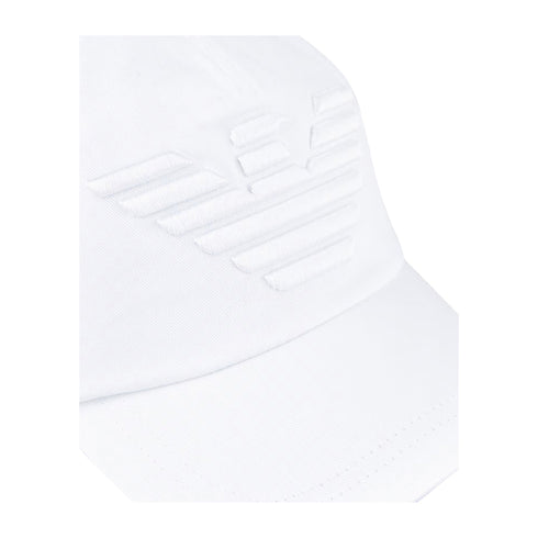 Emporio Armani Berretto con visiera Cappello Uomo con logo tono su tono Bianco - Francavilla Moda