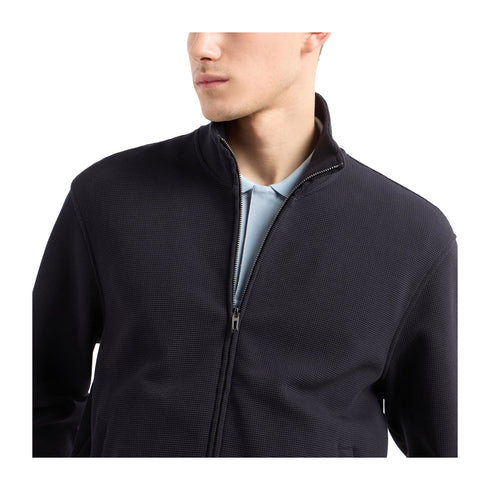 Emporio Armani Felpa con zip Felpe Uomo con lavorazione waffle M - Francavilla Moda