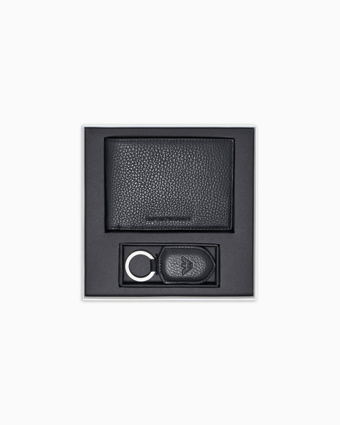 Emporio Armani Gift box Gift box con portafoglio e portachiavi in pelle bottalata UNI - Francavilla Moda