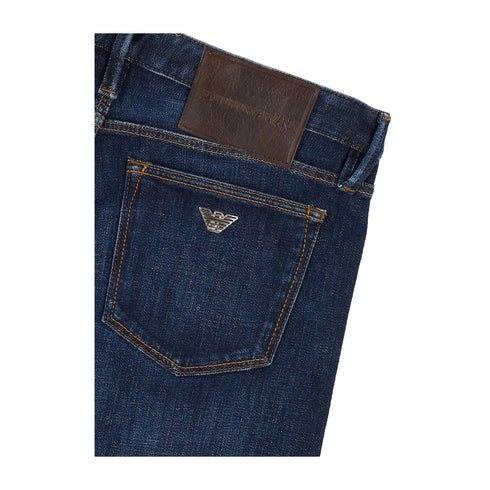 Emporio Armani Jeans Jeans Uomo Slim Fit effetto dirty Denim scuro - Francavilla Moda