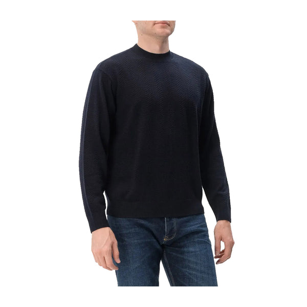 EMPORIO ARMANI Pullover Maglia Uomo Chevron a girocollo Blu A24 - EMPORIO ARMANI6D1MXN1MKCZ - F931 - S - Francavilla Moda