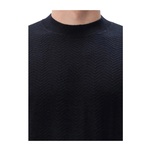 EMPORIO ARMANI Pullover Maglia Uomo Chevron a girocollo Blu A24 - EMPORIO ARMANI6D1MXN1MKCZ - F931 - S - Francavilla Moda