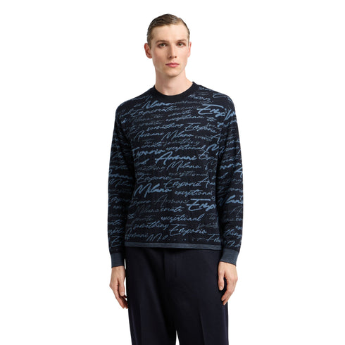 Emporio Armani Pullover Maglia Uomo motivo logo signature S A25 - EMPORIO ARMANIEM002630AF14199 - FB076 - S - Francavilla Moda