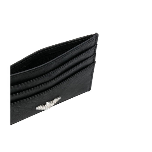 Emporio Armani Portacarte Portacarte Uomo motivo saffiano Nero - Francavilla Moda