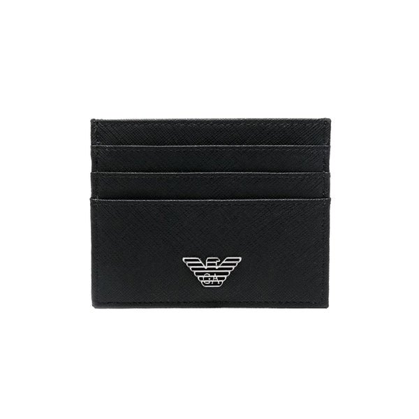 Emporio Armani Portacarte Portacarte Uomo motivo saffiano Nero - Francavilla Moda