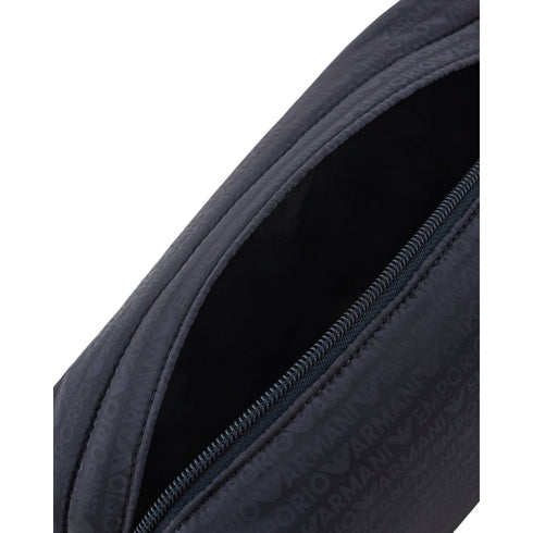 EMPORIO ARMANI Washbag POUCH IN NYLON JACQUARD LOGO LETTERING ALL OVER UNI - Francavilla Moda