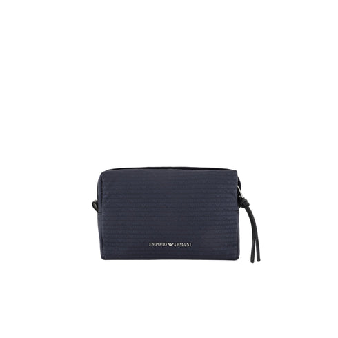 EMPORIO ARMANI Washbag POUCH IN NYLON JACQUARD LOGO LETTERING ALL OVER UNI - Francavilla Moda