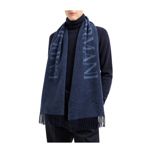 Emporio Armani Sciarpa Sciarpa Uomo bicolore con logo Blu A24 - EMPORIO ARMANI6250723F364 - 00834 - UNI - Francavilla Moda