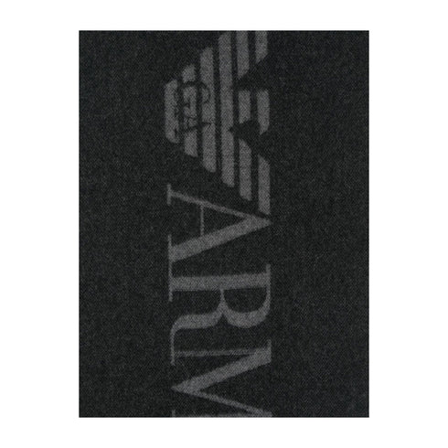 Emporio Armani Sciarpa Sciarpa Uomo bicolore con logo Nero grigio - Francavilla Moda