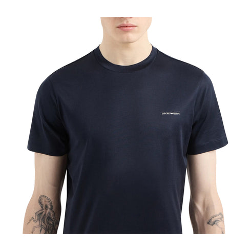 Emporio Armani T-shirt T-shirt Uomo con scritta piccola Blu - Francavilla Moda