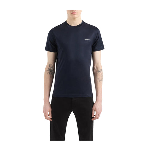 Emporio Armani T-shirt T-shirt Uomo con scritta piccola Blu - Francavilla Moda