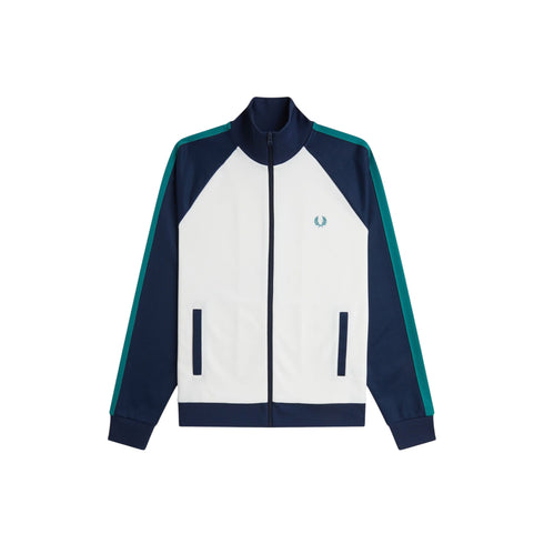 Fred Perry Felpa zip Felpa sportiva uomo con maniche a contrasto zip M - Francavilla Moda