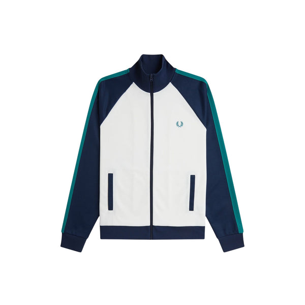 Fred Perry Felpa zip Felpa sportiva uomo con maniche a contrasto zip M - Francavilla Moda