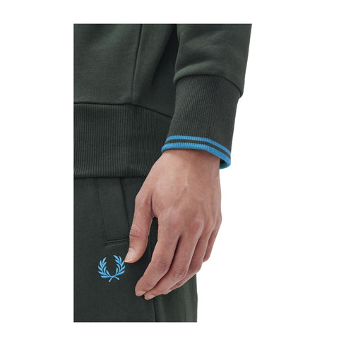 FRED PERRY Felpa girocollo Felpa Uomo con polsini a righe Botanical A24 - FRED PERRYM7535 - W64 - M - Francavilla Moda