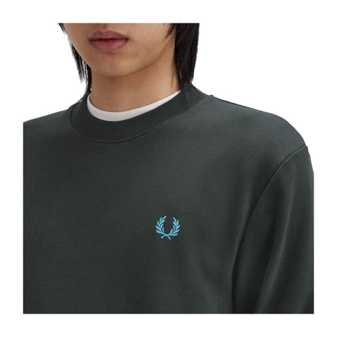 FRED PERRY Felpa girocollo Felpa Uomo con polsini a righe Botanical A24 - FRED PERRYM7535 - W64 - M - Francavilla Moda