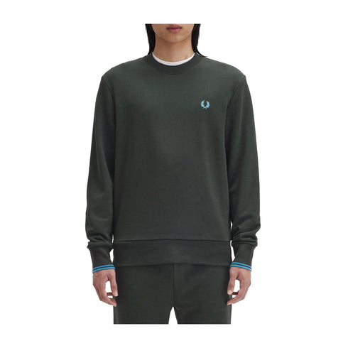 FRED PERRY Felpa girocollo Felpa Uomo con polsini a righe Botanical A24 - FRED PERRYM7535 - W64 - M - Francavilla Moda