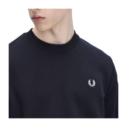 FRED PERRY Felpa girocollo Felpa Uomo con polsini a righe Blu bianco - Francavilla Moda