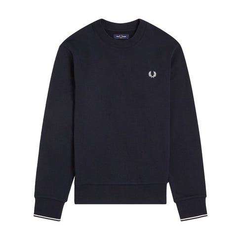 FRED PERRY Felpa girocollo Felpa Uomo con polsini a righe Blu bianco - Francavilla Moda